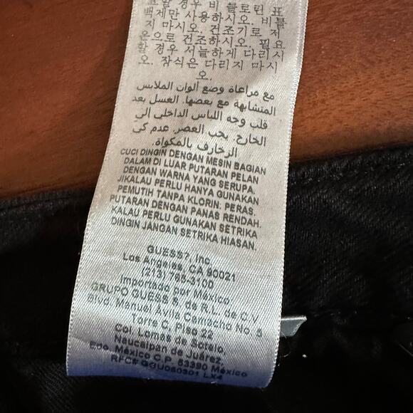 Guess Overdye Black 1981 Cutoff Denim Jean Shorts Raw Edge NWT 80s size 26 - Picture 16 of 16